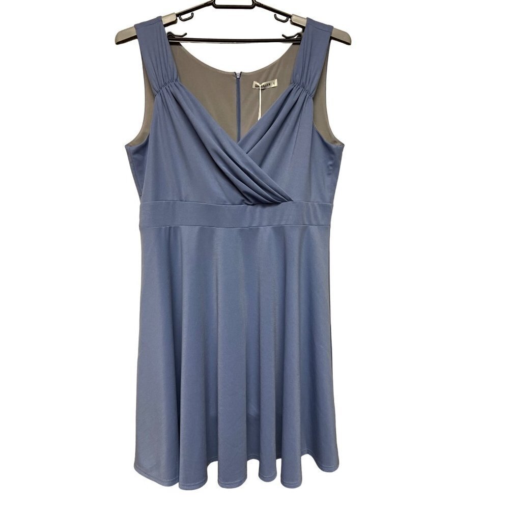 NEW! Grace Karin Periwinkle Blue Grey Sleeveless Dress Women's 3X